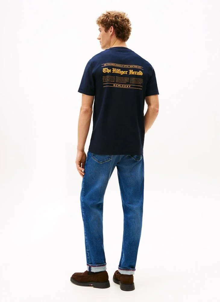 تومي هيلفيغر Back Logo Jersey Crew Neck T-Shirt