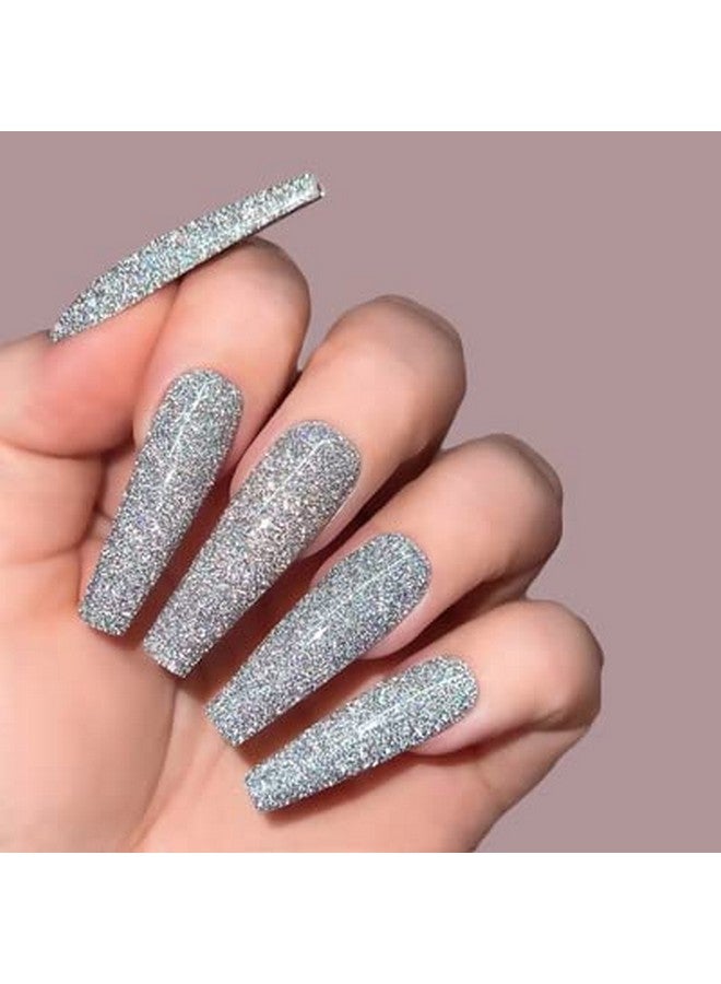 كيارا سكاي طلاء أظافر احترافي بالأشعة فوق البنفسجية نقع أوف دايموند إف إكس طلاء جل عاكس Moondust (فضي) - Image 5