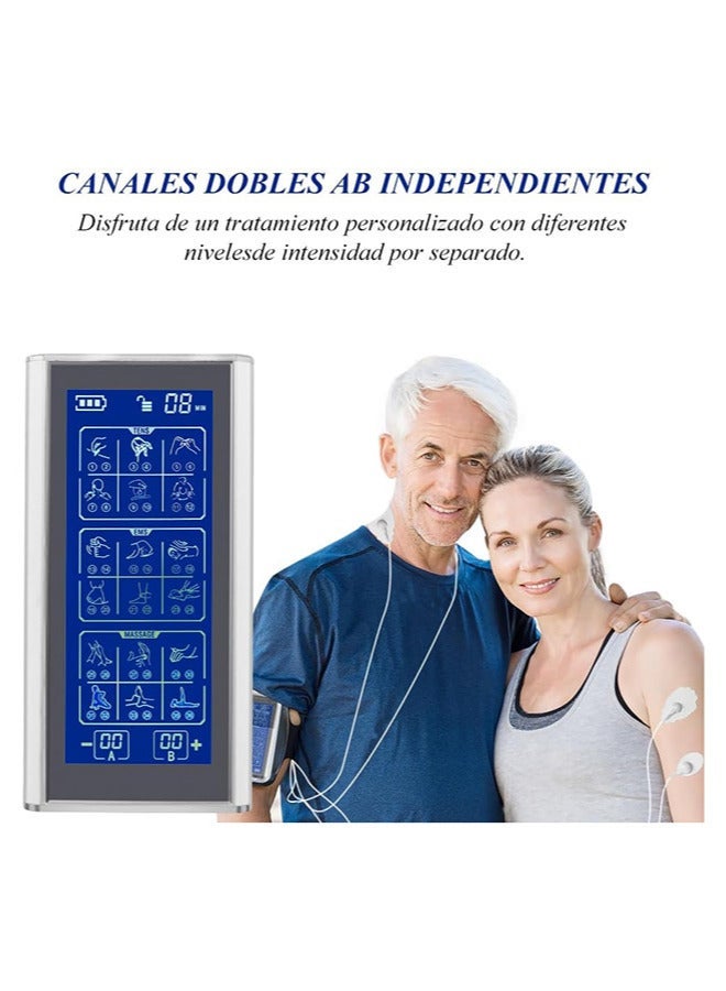 general Dual Channel Tens Unit Muscle Stimulator Machine Rechargeable Pulse Massager Full Body Acupuncture Massage with 36 Modes and 8 Electrodes Pads for Relieving Back Neck Stress Sciatic Pain - Image 2