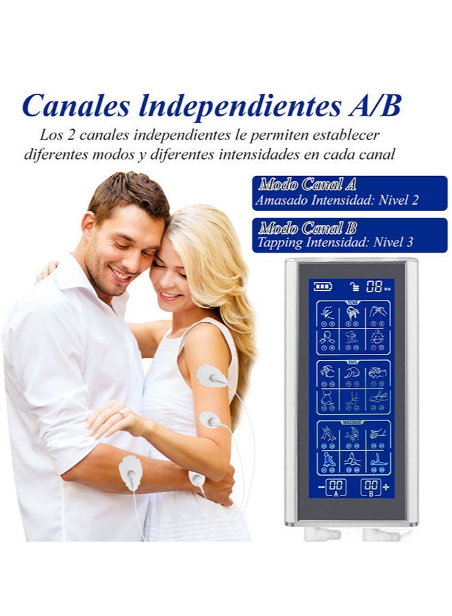 general Dual Channel Tens Unit Muscle Stimulator Machine Rechargeable Pulse Massager Full Body Acupuncture Massage with 36 Modes and 8 Electrodes Pads for Relieving Back Neck Stress Sciatic Pain - Image 5