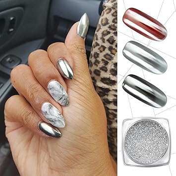 DRMODE Chrome Nail Powder DRMODE SilverPink Effect Mirror Nail Powders Pure Metallic Chrome Nail Glitter Manicure Pigments for Nail Art DIY Salon - Image 3