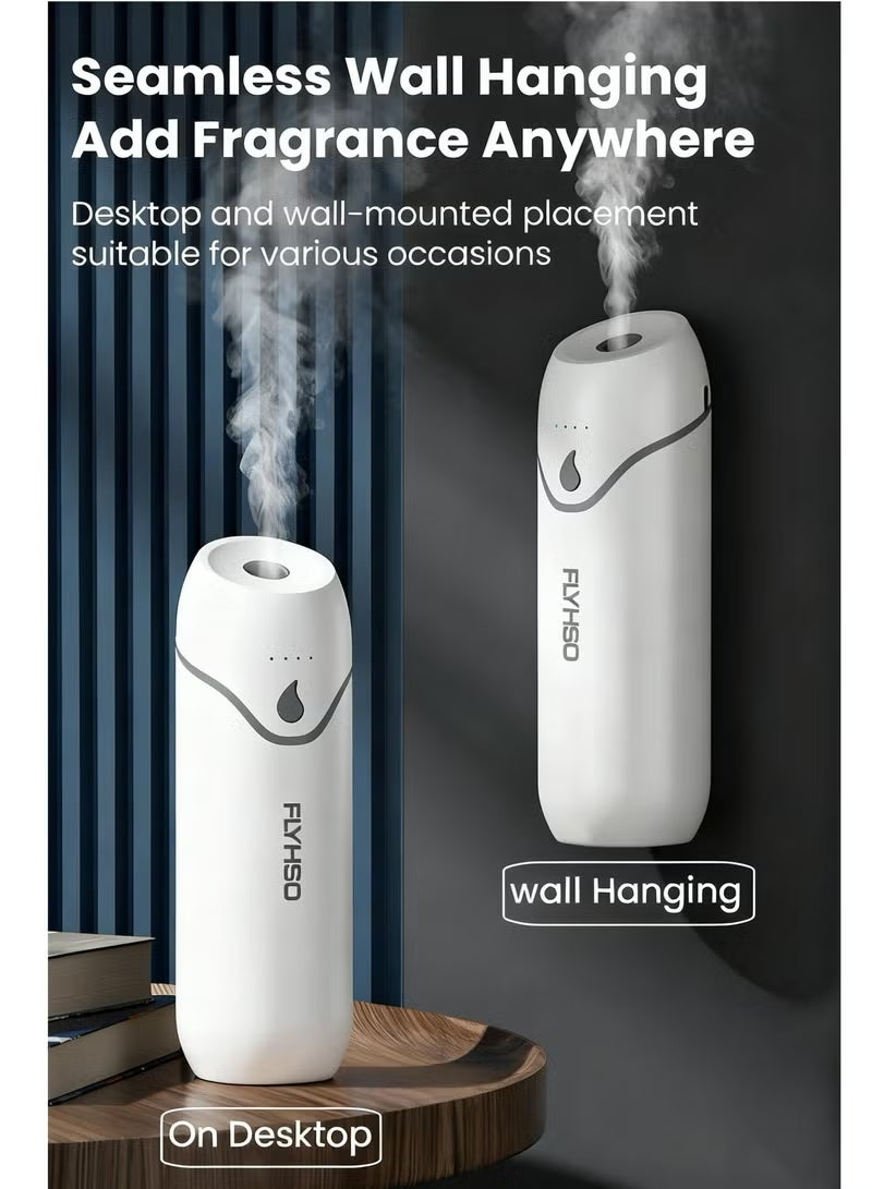 FLYHSO 2-in-1 USB Mini Humidifier and Essential Oil Diffuser, Portable Quiet Cool Mist Diffuser with Automatic Shutdown Function, Contains Essential Oils, Suitable for Home, Bedroom, and Office (White) - Image 5