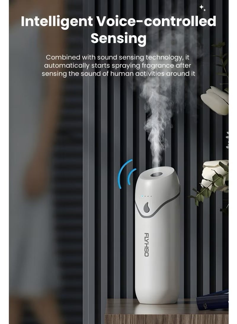FLYHSO 2-in-1 USB Mini Humidifier and Essential Oil Diffuser, Portable Quiet Cool Mist Diffuser with Automatic Shutdown Function, Contains Essential Oils, Suitable for Home, Bedroom, and Office (White) - Image 3