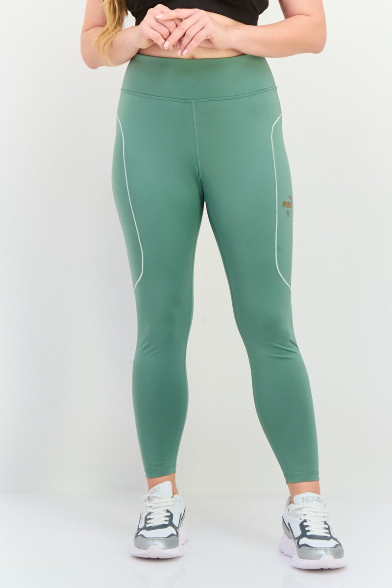 Puma x First Mile Women Sportswear Fit Brand Logo Leggings, Green - Image 1