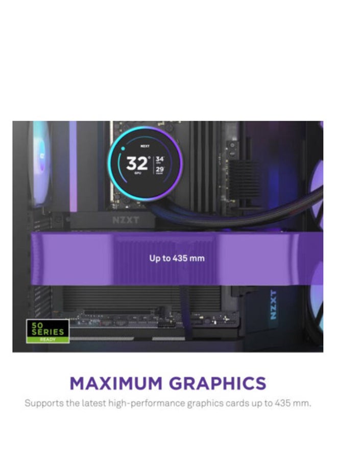 NZXT H9 Flow RGB, Dual-Chamber ATX Mid-Tower Case High-Airflow Design with Panoramic Tempered Glass, Supports Dual 360mm Radiators, Up to 10 Fans, Up To E-ATX Compatibility, Black | CM-H92FB-R1  - Image 4