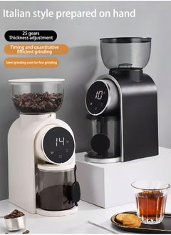 Brutelle Burr Coffee Grinder Electric Coffee Grinder Adjustable Burr Mill with 25 Precision Grind Settings with Time Display and Countdown Display black 150W  - Image 2