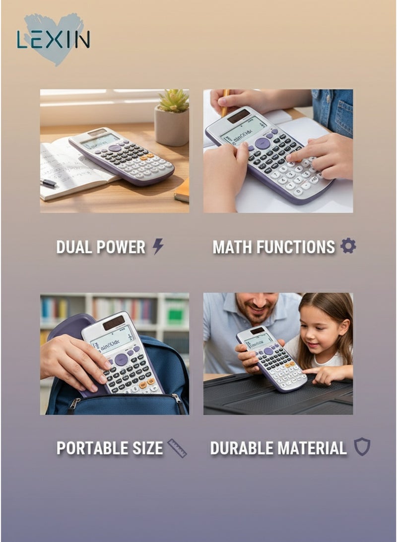 LEXIN Scientific Calculator 2nd Edition With Basic And Advanced Functions - White, Ideal For Students And Office Use - Image 2