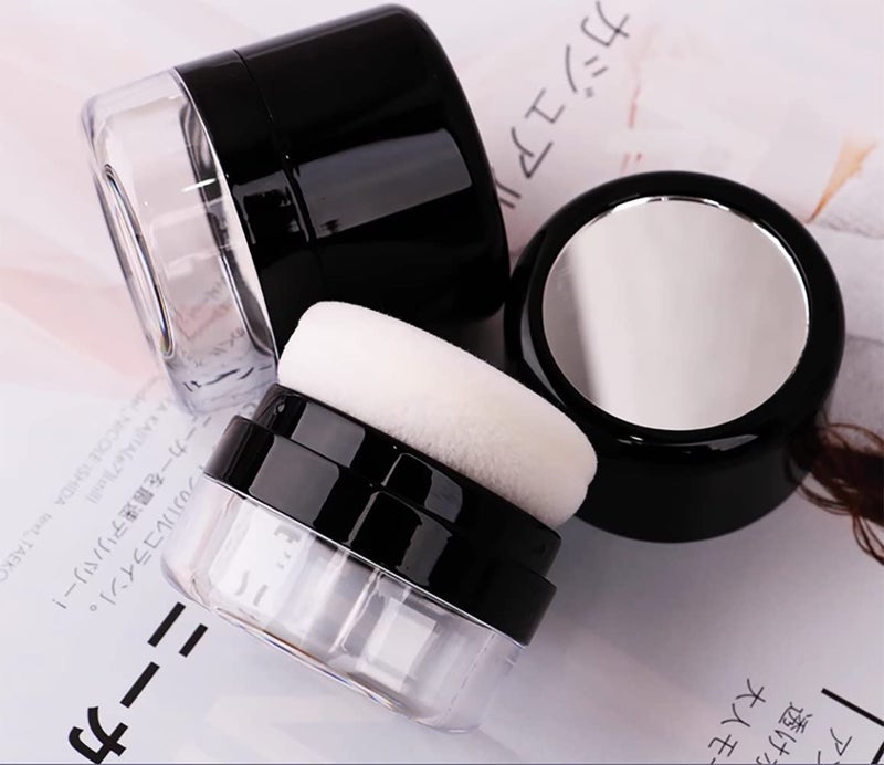 MUAECH Empty Bottle for Dry Shampoo Powder for Women, Reusable, Travel Size with Powder Sponge Applicator for Easy Apply, Refillable Loose Powder Box with Mirror - Image 1
