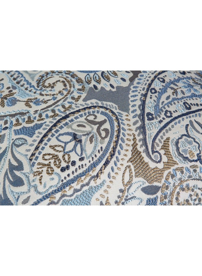 Mika Home Mika Home Pack of 2 Decorative Accent Throw Pillow Cover Sham Cushion Case,Paisley Pattern,20x20 Inches,Blue Brown Cream Multicolor - Image 4
