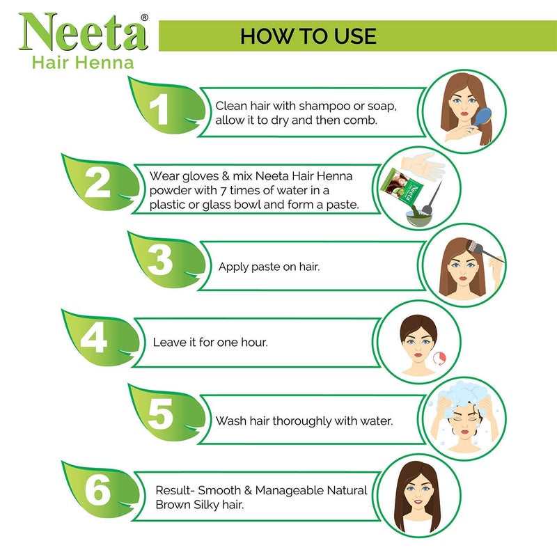 Neeta Hair Henna Powder Enriched With Natural Herbs, Ammonia Free Henna Hair Dye - Natural Brown - 4.41Oz - Image 5