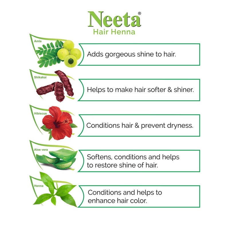 Neeta Hair Henna Powder Enriched With Natural Herbs, Ammonia Free Henna Hair Dye - Natural Brown - 4.41Oz - Image 4
