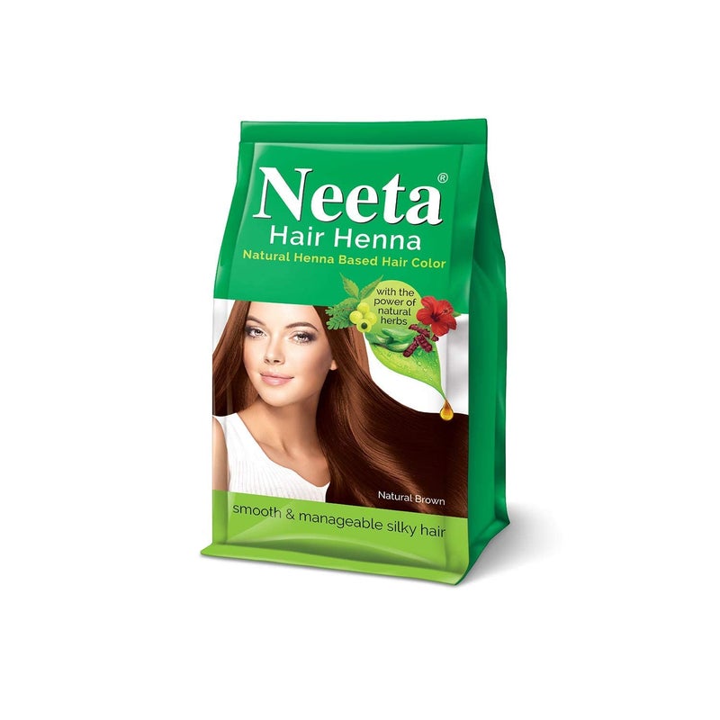 Neeta Hair Henna Powder Enriched With Natural Herbs, Ammonia Free Henna Hair Dye - Natural Brown - 4.41Oz - Image 1