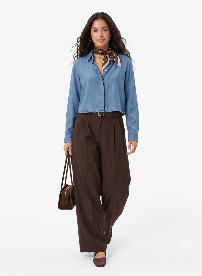 Only  Onlcharis Life Long Sleeve Short Shirt for Women | Best Price UAE