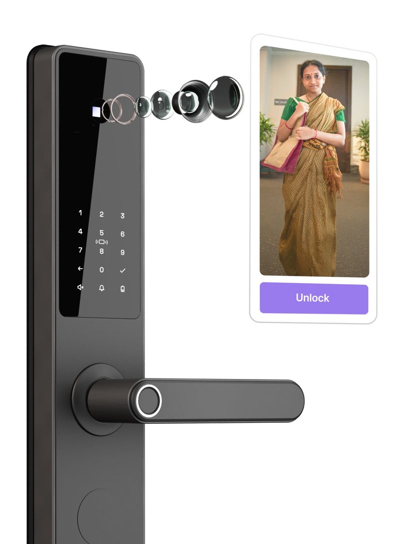 Native by UC Native Lock Pro with Camera Unlock & Doorbell Connect | 7-Way Unlock | Free Installation | 2 Year Warranty | Urban Company Smart Door Lock  - Image 1