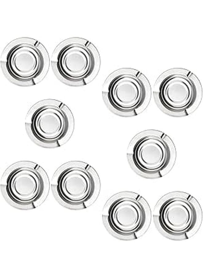 Stainless Steel Round Cigarette Ashtray Portable 10 Pack for Indoor Outdoor Use - Image 1