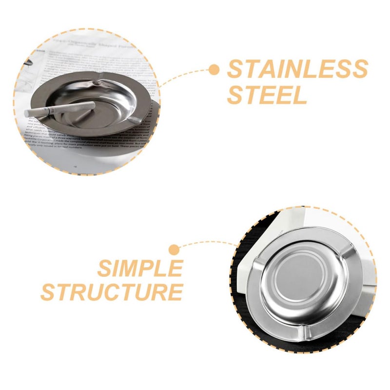 Stainless Steel Round Cigarette Ashtray Portable 10 Pack for Indoor Outdoor Use - Image 4