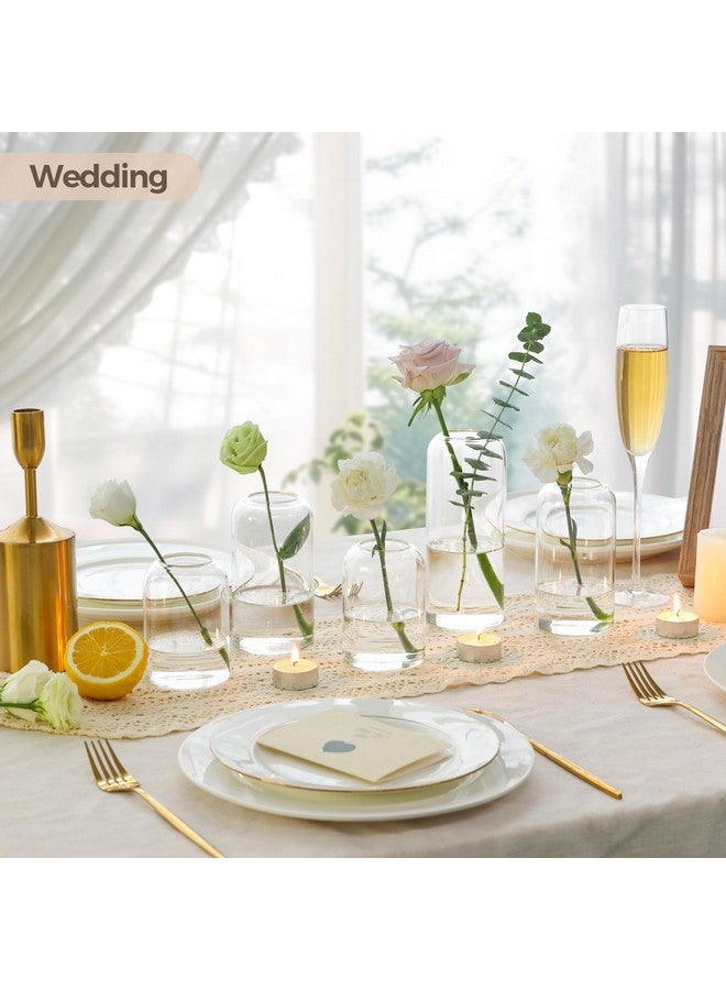 كومساف مجموعة مزهريات زهور صغيرة من ComSaf مكونة من 12 قطعة، مزهريات براعم زجاجية بكميات كبيرة، مزهريات شفافة للزهور، قطعة ديكور مركزية للحمام، مزهريات زخرفية لتدفئة المنزل، عيد الحب، عيد الأم، عيد الشكر - Image 3