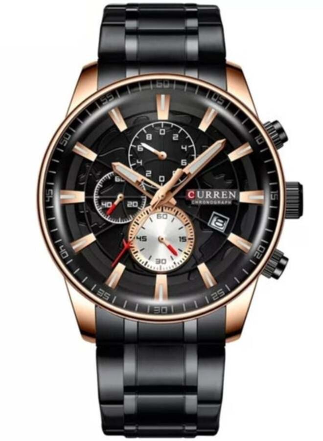 كارين الرجال الكوارتز المعصم ووتش الرياضة كرونوغراف مقاومة للماء الفولاذ المقاوم للصدأ - Image 1