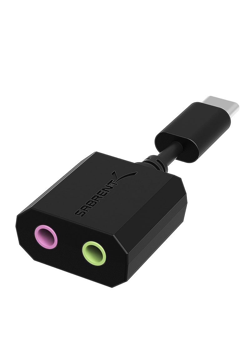 Sabrent USB Type-C External Stereo Sound Adapter for Windows and Mac. Plug and Play No Drivers Needed. (AU-MMSC) - Image 1