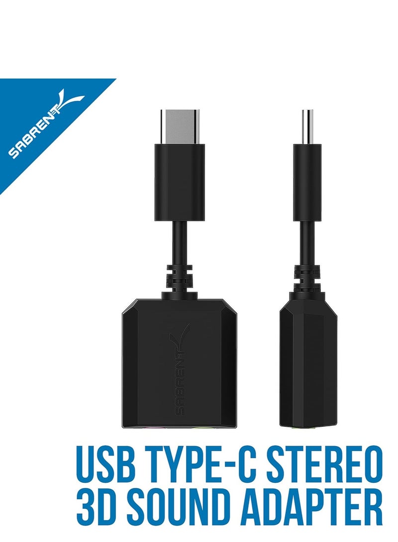 Sabrent USB Type-C External Stereo Sound Adapter for Windows and Mac. Plug and Play No Drivers Needed. (AU-MMSC) - Image 2