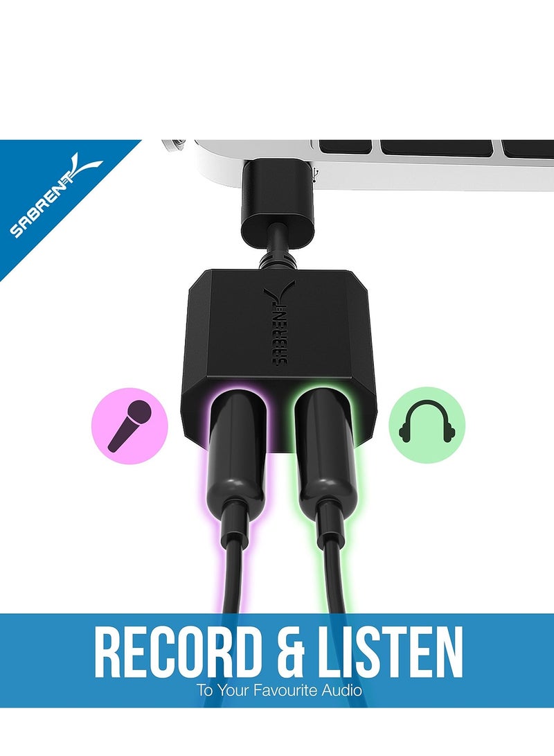 Sabrent USB Type-C External Stereo Sound Adapter for Windows and Mac. Plug and Play No Drivers Needed. (AU-MMSC) - Image 3