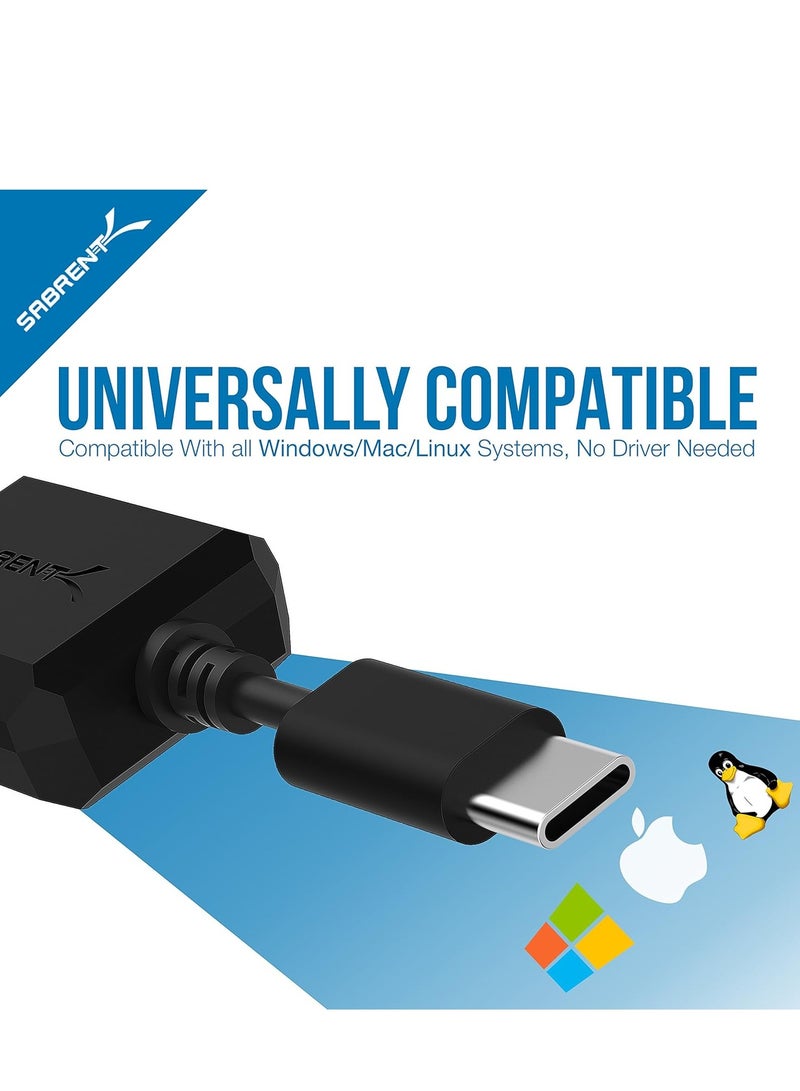Sabrent USB Type-C External Stereo Sound Adapter for Windows and Mac. Plug and Play No Drivers Needed. (AU-MMSC) - Image 4