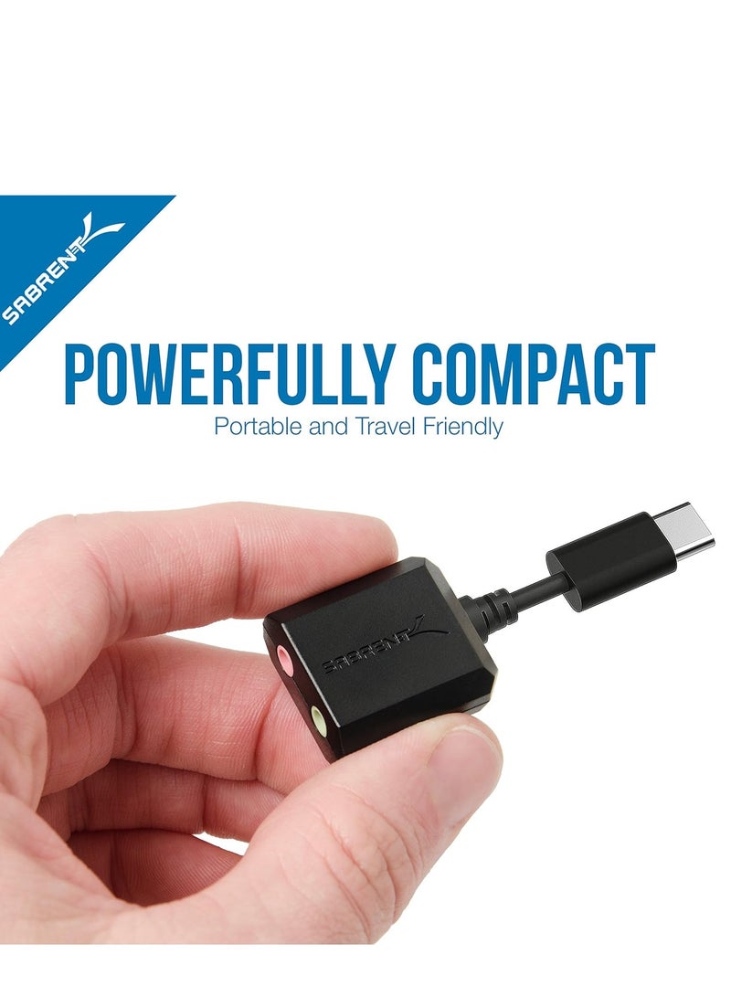 Sabrent USB Type-C External Stereo Sound Adapter for Windows and Mac. Plug and Play No Drivers Needed. (AU-MMSC) - Image 5