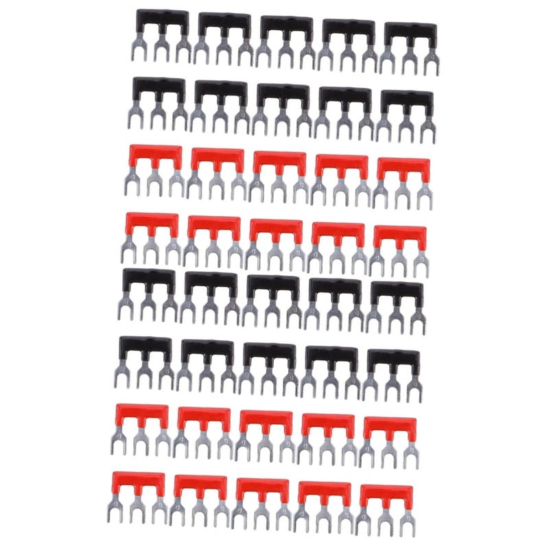 Garneck 40pcs Electric Connectors for Wiring Black Wire Terminal Strip Double Row Screw Strip Terminal Easy to Use - Image 1