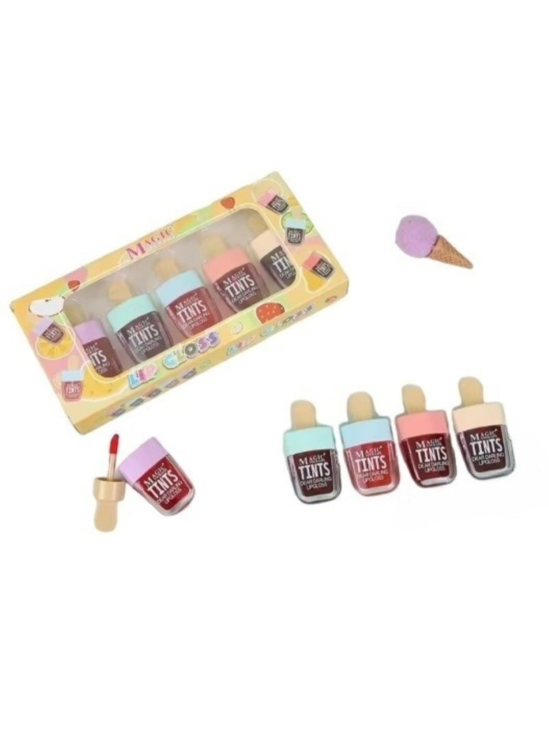 Magic Organic Magic Lip Gloss for Long-lasting Ice Cream-Inspired Lips Assorted Pack of 5  - Image 1