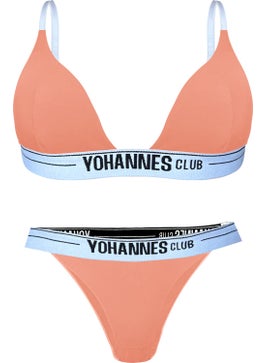 Yohannes Club Yohannesclub, Women, Underwear Set, (Triangle Bra-Brazilian), Salmon  - Image 1
