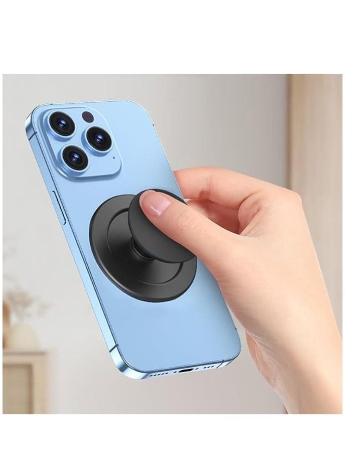 YoYoTech POP MAG Grip Magnetic Phone Holder for Phone and Tablets with Expanding Kickstand Function Swappable Top Magnetic Mobile Phone Holder Black  - Image 2