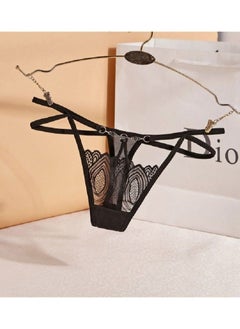 NIBEMINENT Diamonds Hollow Out Lace Transparent Underwear 
