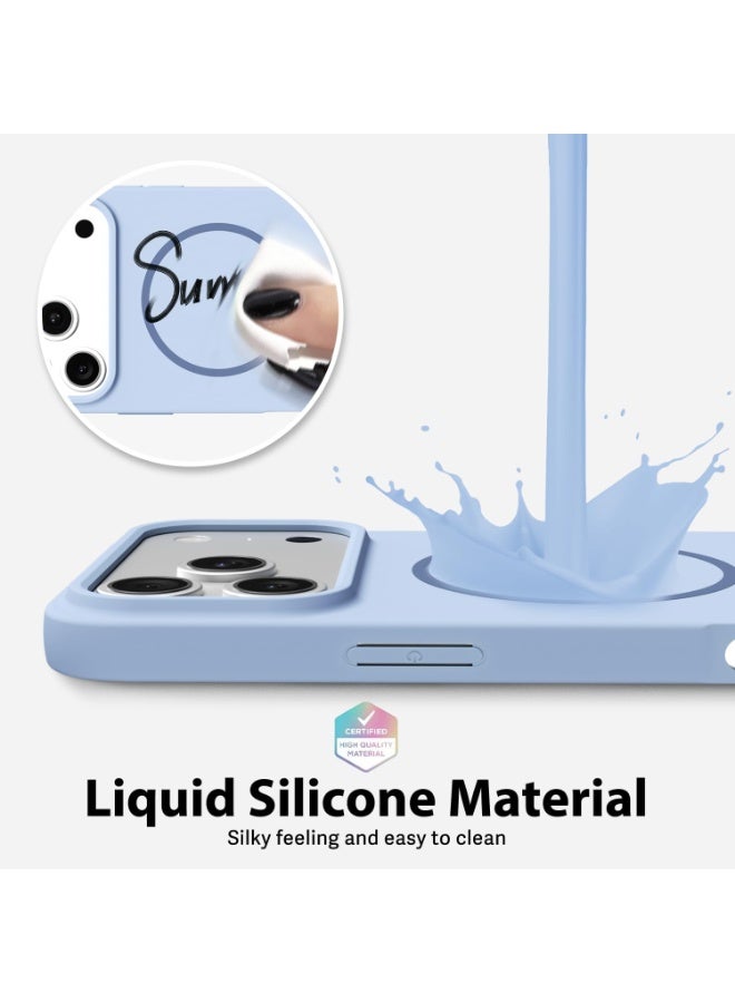 ACLIX Magnetic Slim Phone Case for iPhone 17 Pro Max Compatible with Magsafe Wireless Charging, Aesthetic Soft Rubber Silicone | Sky Blue - Image 3