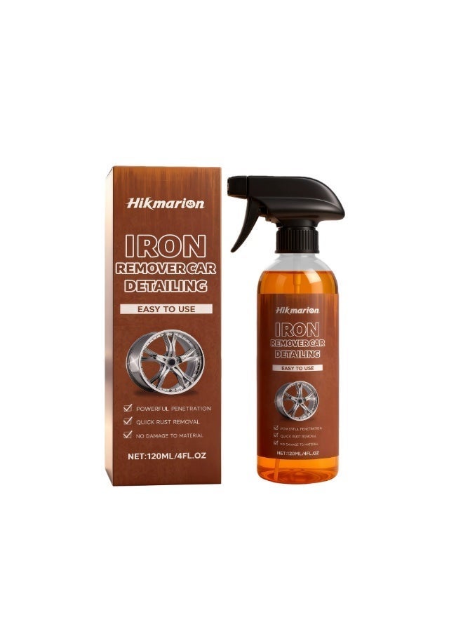 Hikmarion Iron Remover Spray Car Wheel Iron Fallout Remover Brake Dust Rust Cleaner Color Changing Formula 120ml - Image 2