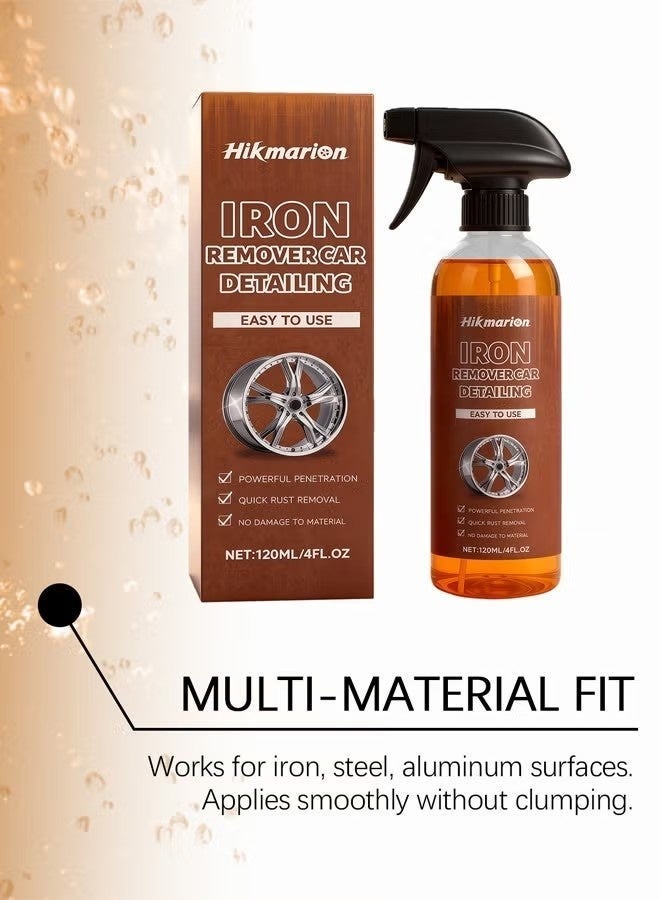 Hikmarion Iron Remover Spray Car Wheel Iron Fallout Remover Brake Dust Rust Cleaner Color Changing Formula 120ml - Image 5