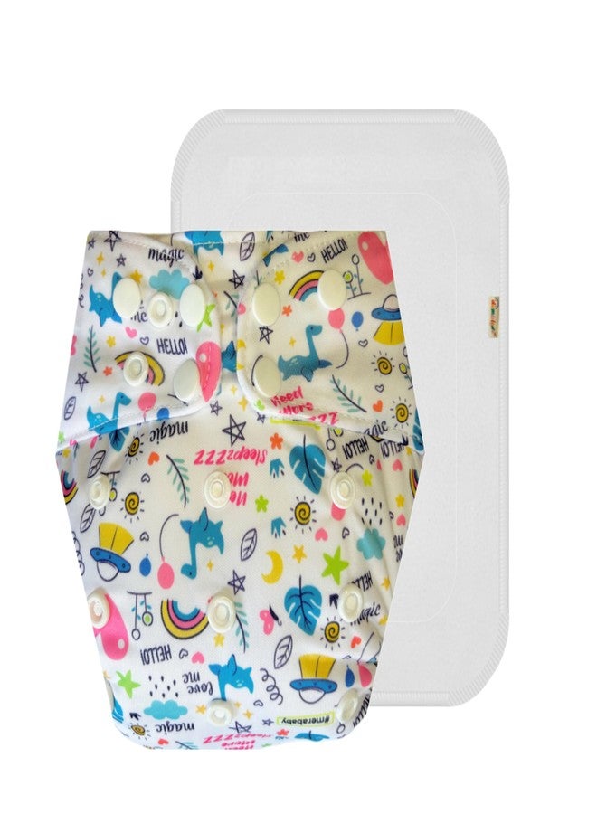 Dumbledo Premium Cloth Diaper with Cotton Insert (Pack of 1) | Snug Fit | 6-Layer Absorbent Pad | Travel Friendly | Everyday Diapering Essential | 3 Months - 3 Years | Unisex Baby - Image 1