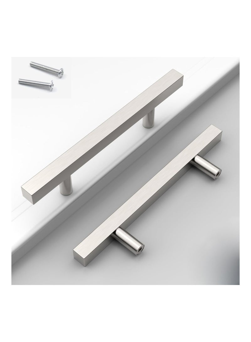Zikra 6PCS 96mm Brushed Satin Nickel Kitchen Handles, Stainless Steel Kitchen Cupboard Handles, Cabinet Handles, Cupboard Door Handles, Drawer Handles, Wardrobe Handles, Drawer Hardware Handles - Image 2