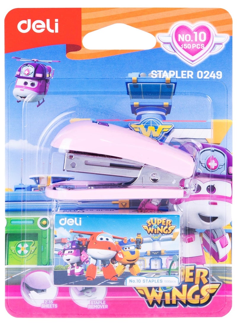 Deli - Mini Stapler With A Pack of Pins Assorted Colours - Image 1
