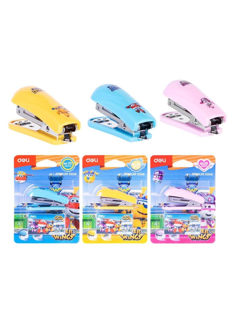 Deli - Mini Stapler With A Pack of Pins Assorted Colours - Image 1