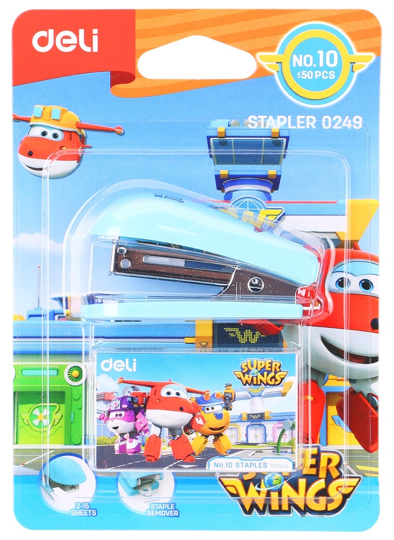 Deli - Mini Stapler With A Pack of Pins Assorted Colours - Image 1