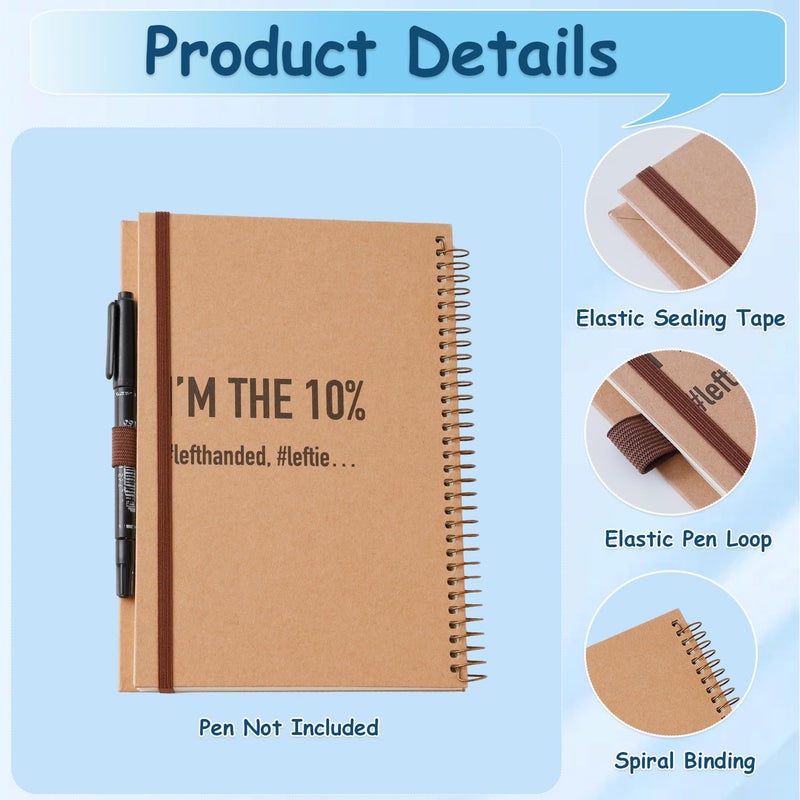 King Mills Left Handed Notebooks College Ruled, 160 Pages 1 Subject, Hard Cover Lefty Notebooks. Ideal Gifts for Left Handed People. Size 8.5" X 5.7"1pk - Image 4