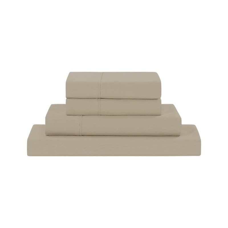 Modern Threads Soft Microfiber Solid Sheets  Luxurious Microfiber Bed Sheets  Includes Flat Sheet Fitted Sheet with Deep Pockets  Pillowcases Taupe California King