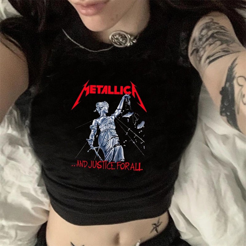 Touz Moda Rock Series Metallica And Justice For All Black Crop