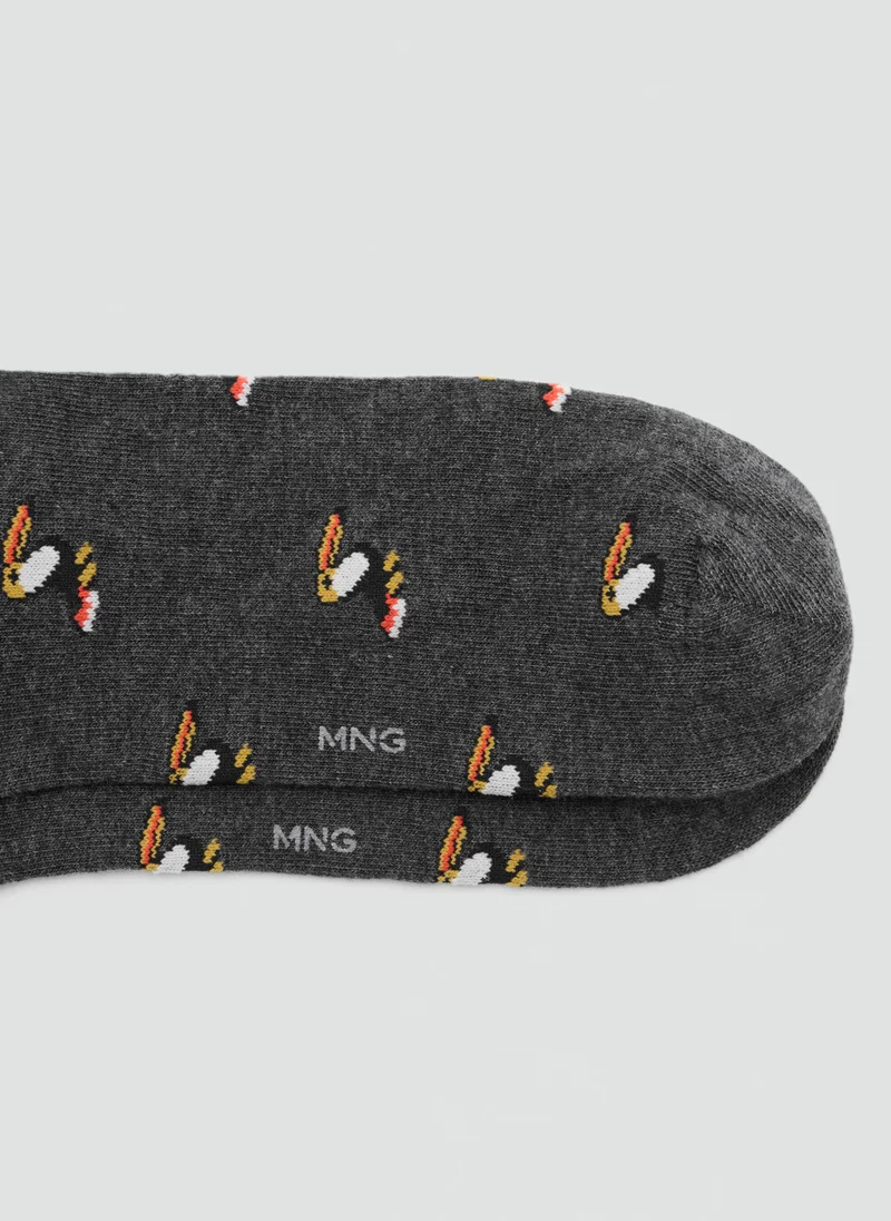 Mango Man 96-GRIS OSCURO VIGORE Socks Toucan for Men | Best Price UAE