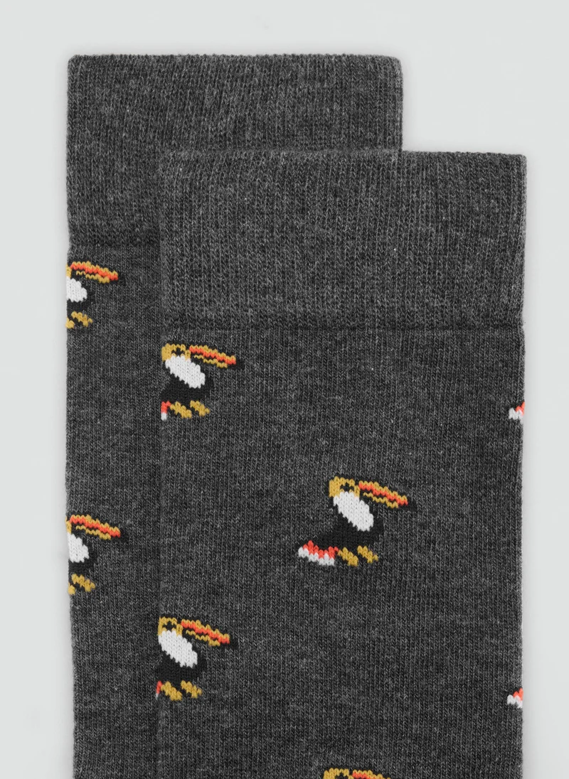 Mango Man 96-GRIS OSCURO VIGORE Socks Toucan for Men | Best Price UAE