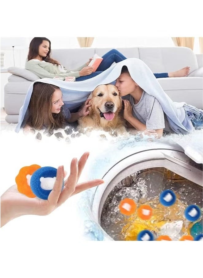 10 Pcs Pet Hair Remover for Laundry, Laundry Pet Hair Catcher, Washing Machine Hair Catcher, Washing Balls Dryer Balls for Clothing Dog Cat Pet Fur Remover（Orange+Blue）  - Image 3