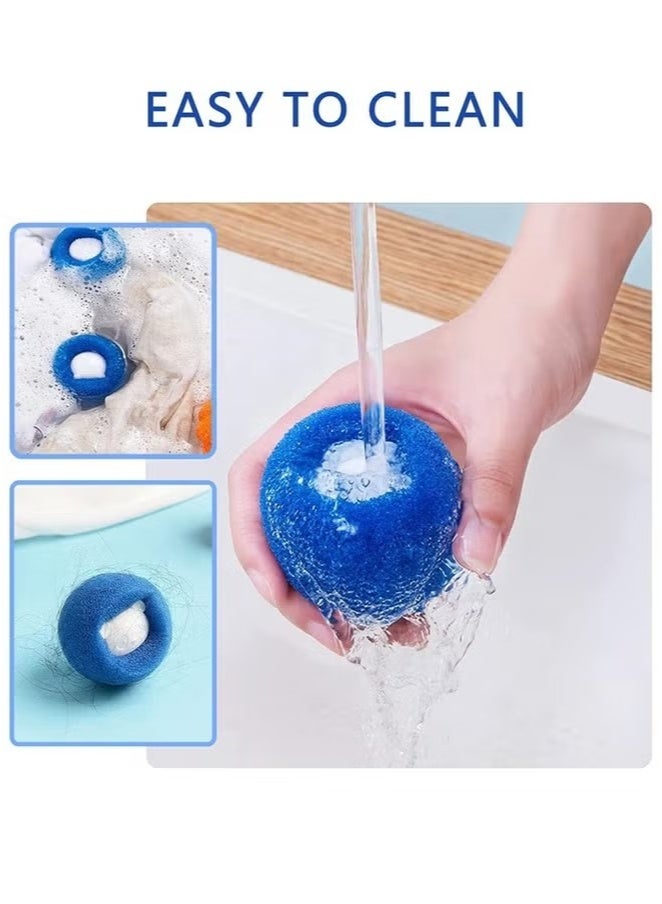 10 Pcs Pet Hair Remover for Laundry, Laundry Pet Hair Catcher, Washing Machine Hair Catcher, Washing Balls Dryer Balls for Clothing Dog Cat Pet Fur Remover（Orange+Blue）  - Image 4