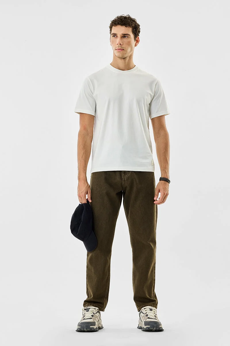 SNITCH جينز واسع بني مغسول