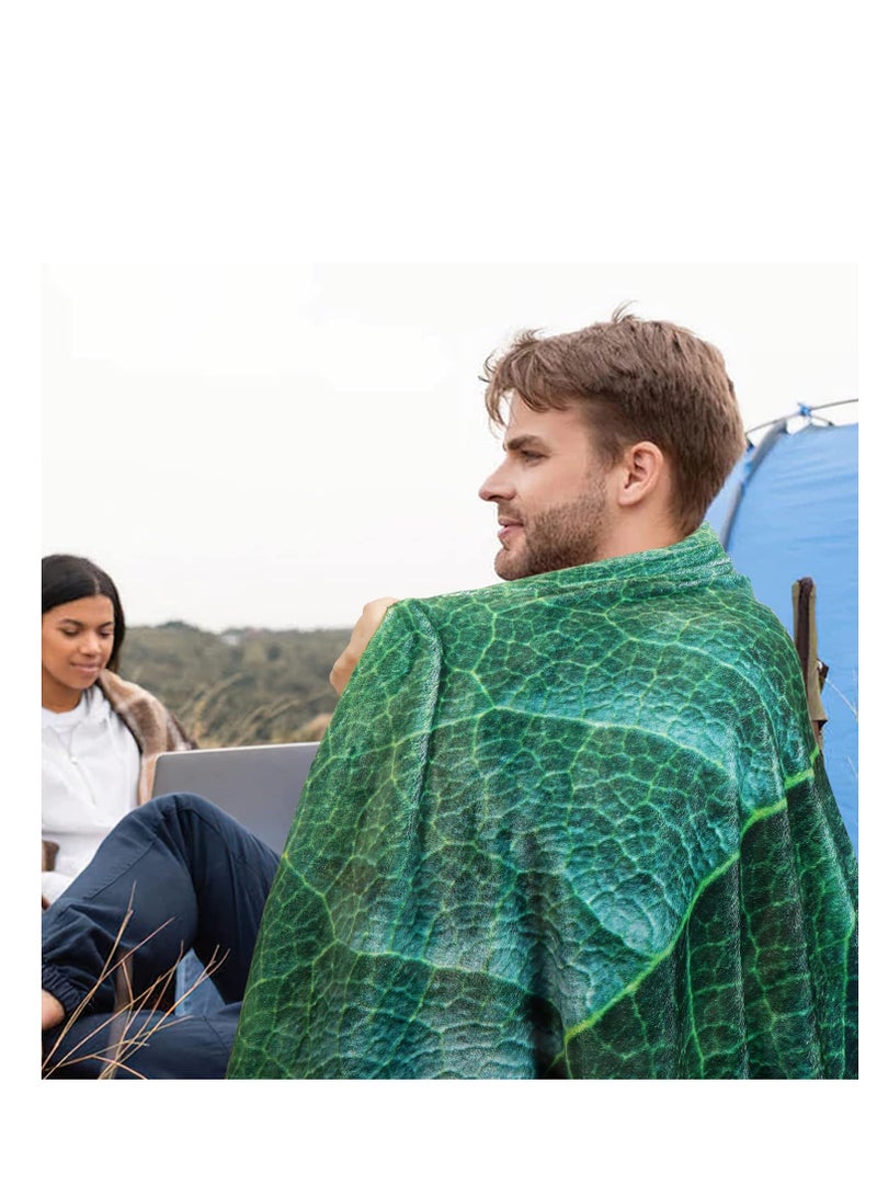 SYOSI Soft Flannel Fleece Leaf Blanket Double Sided Printing, Large Green Blanket Lightweight Comfortable Warm Plush Leaf Blanket for Office Bed Couch Sofa (230gsm, Bayberry Leaf) - Image 3