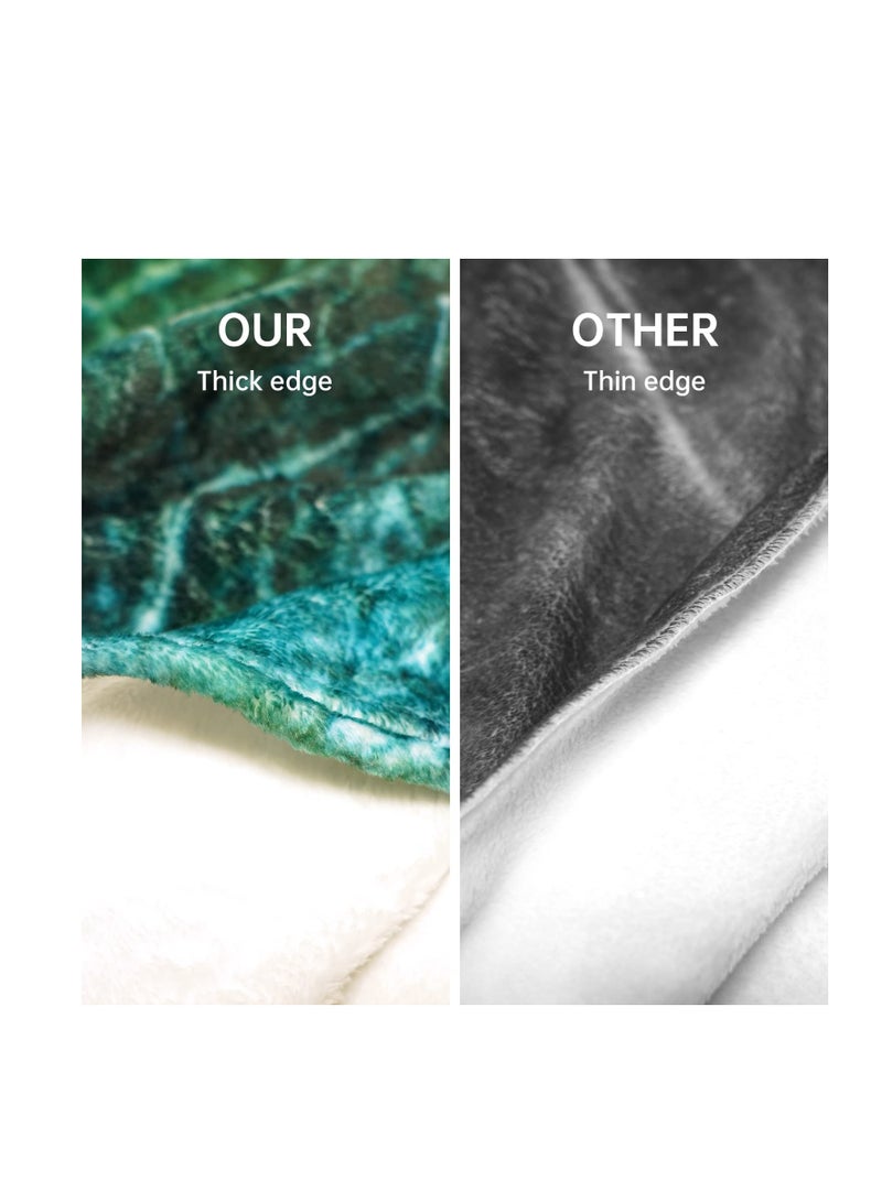 SYOSI Soft Flannel Fleece Leaf Blanket Double Sided Printing, Large Green Blanket Lightweight Comfortable Warm Plush Leaf Blanket for Office Bed Couch Sofa (230gsm, Bayberry Leaf) - Image 2